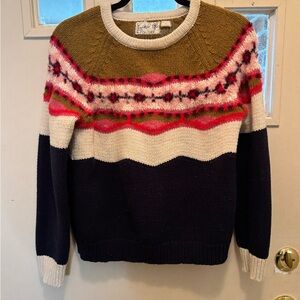 Anthropologie field flowers  Multicolor Fair Isle Sweater small